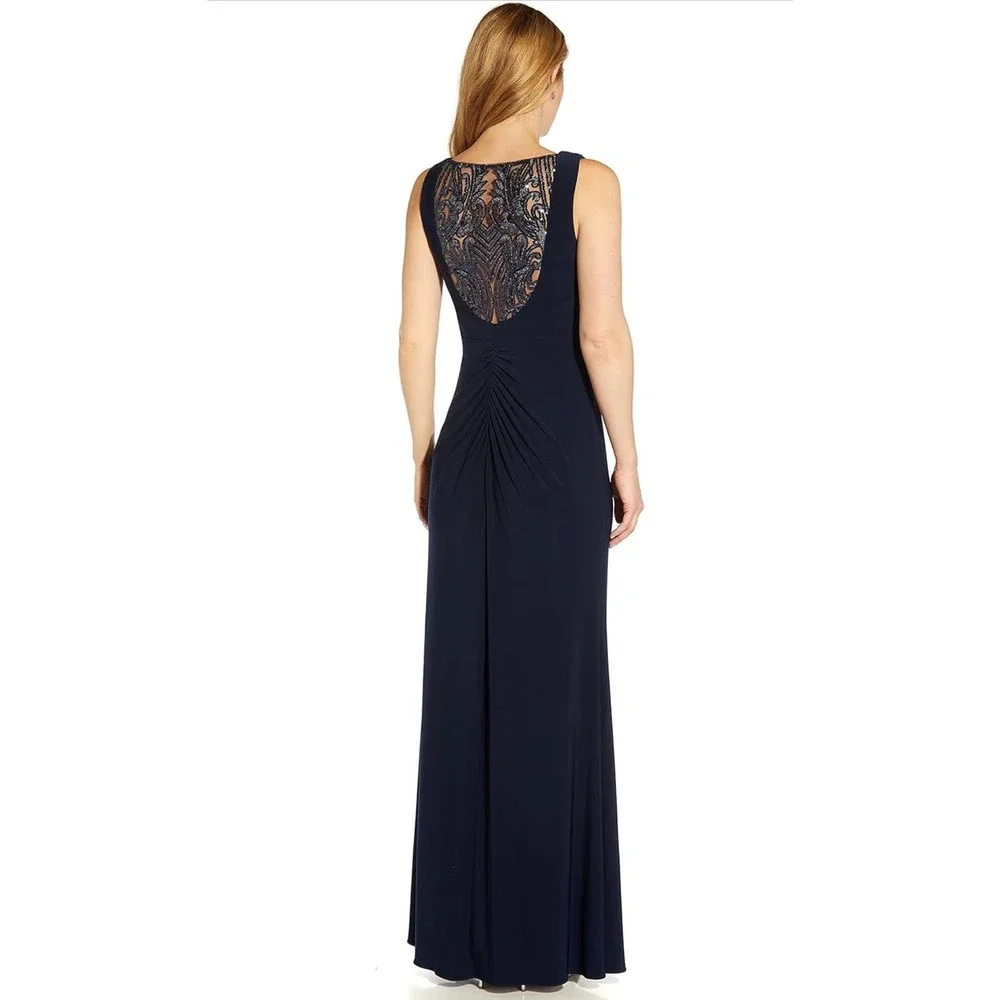 Adrianna Papell Sequin Jersey Dress - Elegant Glamour in Size 8 MSRP $179 wom802 - Picture 2 of 5